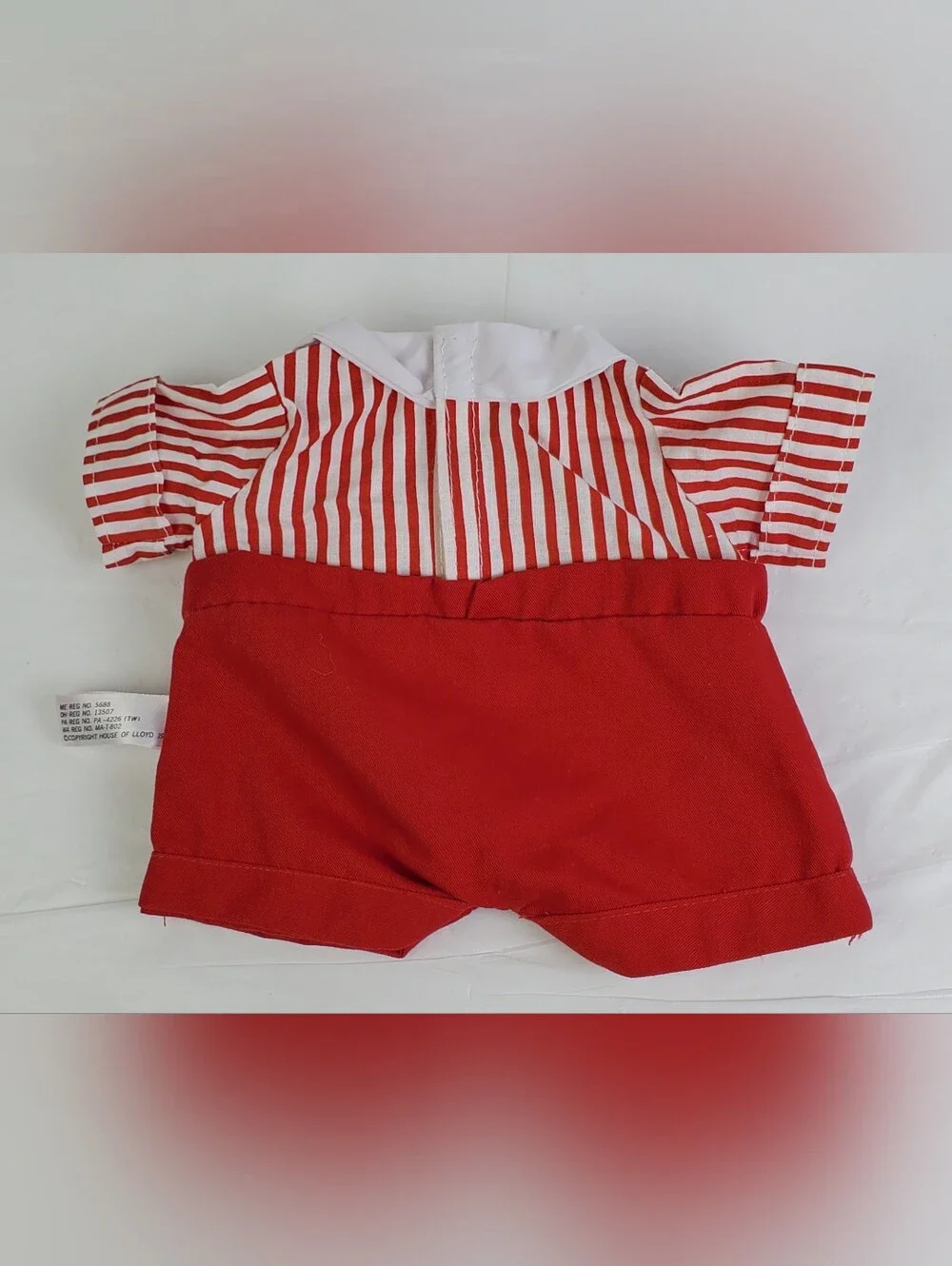 House of Lloyd VTG Santas Suit Up Striped Red Overalls Replacement Outfit - GUC